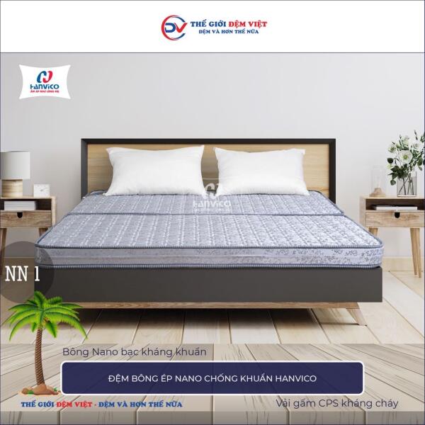 Đệm bông ép Nano chống khuẩn Hanvico